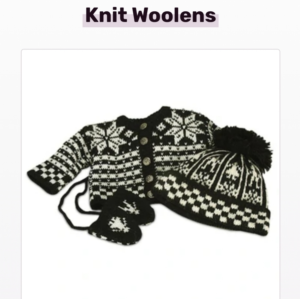 American Girl pleasant company Kirsten Knit Woolens Set sweater mittens hat